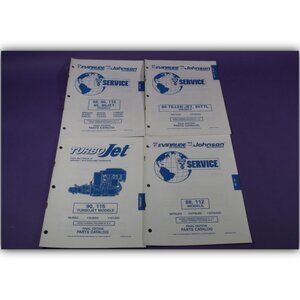4 Evinrude and Johnson Outboard Parts Catalogs from 1995 80 90 80 Jet 112 115